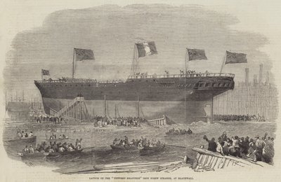Launch of the Vittorio Emanuele Iron Screw Steamer, at Blackwall by Edwin Weedon